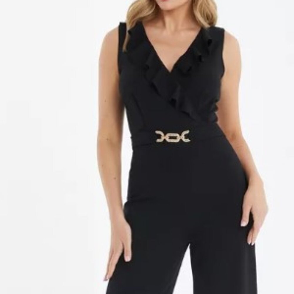 Women's Buckle Frill Detail Palazzo Jumpsuit